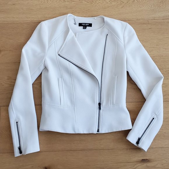 Ever New Melbourne Jackets & Blazers - Ever New Melbourne white moto jacket Size 2